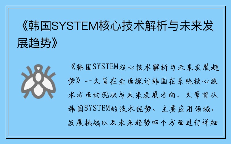 《韩国SYSTEM核心技术解析与未来发展趋势》